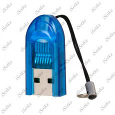 Картридер Smartbuy 710, USB 2.0 - MicroSD, (голубой) (SBR-710-B)