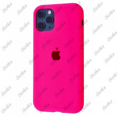 Чехол Apple iPhone 11 Liquid Silicone Case (закрытый низ) (розовый-коралл)