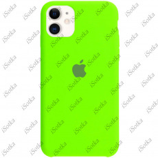 Чехол Apple iPhone 11 Liquid Silicone Case (закрытый низ) (салатовый)