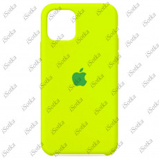 Чехол Apple iPhone 11 Pro Max Liquid Silicone Case (закрытый низ) (неоновый желтый)