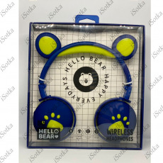 Bluetooth наушники Subor Hello Bear BK5 в форме ушей в форме медведя,Bluetooth5.0,(Желто-синий)