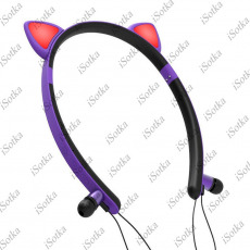 Беспроводные наушники кошачьи ушки CAT EAR ZW-29 (фиолетовый)