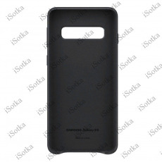 Кожаный чехол-накладка с карманом под карточки для Samsung G973 Galaxy S10 (черный)