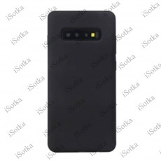 Кожаный чехол-накладка с карманом под карточки для Samsung G9705 Galaxy S10 Plus (черный)
