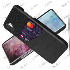 Кожаный чехол-накладка с карманом под карточки для Samsung N975 Galaxy Note10 Plus (черный)