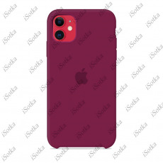 Чехол Apple iPhone 12 / 12 Pro Liquid Silicone Case (закрытый низ) (пурпурный)