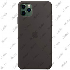 Чехол Apple iPhone 12 / 12 Pro Liquid Silicone Case (закрытый низ) (темно-серый)