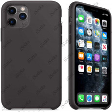 Чехол Apple iPhone 12 / 12 Pro Liquid Silicone Case №1 (закрытый низ) (черный)
