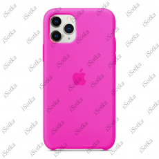 Чехол Apple iPhone 12 / 12 Pro Liquid Silicone Case (закрытый низ) (фиолетовая фуксия)