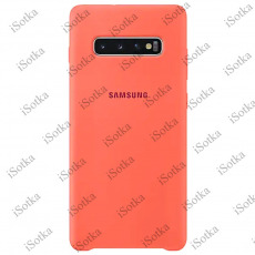 Чехол Samsung Silicone Cover для Galaxy S10 Plus (G975) (Коралловый)