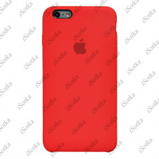 Чехол Apple iPhone 6 / 6S Liquid Silicone Case (закрытый низ) (темно-красный)