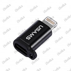 Переходник SJ152 Micro USB на Apple Lighting (черный)