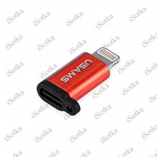 Переходник SJ152 Micro USB на Apple Lighting (красный)