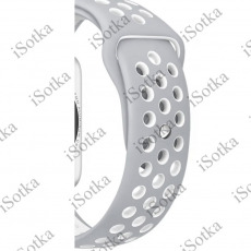 Ремешок силиконовый спорт Watch Series 42mm/44mm (Серо-белый) N4