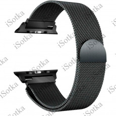 Ремешок миланская петля на магните для Apple Watch Series 42mm/44mm (черный)