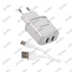 СЗУ BOROFONE BN1 2.1A USB + кабель Type - C (белый)