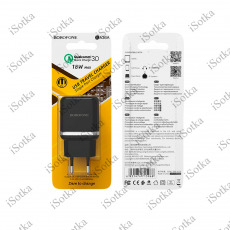 СЗУ BOROFONE BA36A Quick Charge 3.0, 18W + кабель Micro USB (черный)