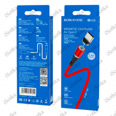 Дата кабель BOROFONE BU16 TYPE - C USB c магнитным наконечником 3A 1.2m (красный)