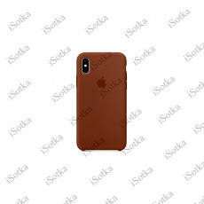 Чехол Apple iPhone Xs Max Leather Case (коричневый)