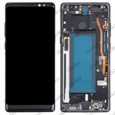 Дисплей для Samsung SM-N950F Galaxy Note 8 в рамке + тачскрин (черный) (оригинал Б/У) (сильное выгорание)