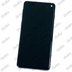 Дисплей для Samsung SM-G973F Galaxy S10 в рамке + тачскрин (розовый) (GH97-21065A) (оригинал New)