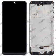 Дисплей для Samsung SM-A315F Galaxy A31 в рамке + тачскрин (черный) (оригинал LCD)