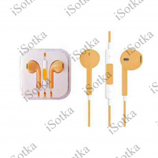 Наушники Apple EarPods 3.5 мм COPY с микрофоном глянцевый (золотой)