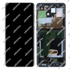 Дисплей для Samsung SM-G988F Galaxy S20 Ultra тачскрин в рамке серебряный OEM