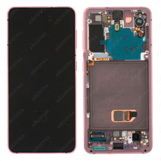 Дисплей для Samsung SM-G991F Galaxy S21 5G тачскрин в рамке розовый OEM