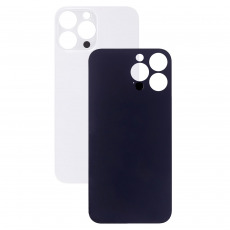 Задняя крышка для iPhone 13 Pro Max белый (c увеличенным вырезом под камеру) (с лого)