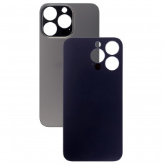 Задняя крышка для Apple iPhone 13 Pro черный (c увеличенным вырезом под камеру) (с лого)