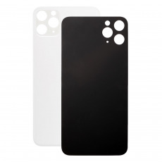 Задняя крышка для iPhone 11 Pro (белый) (cтандартный вырез под камеру) (с лого)
