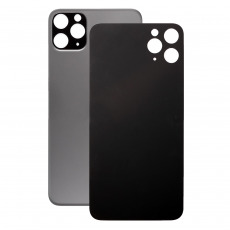 Задняя крышка для iPhone 11 Pro (черный) (cтандартный вырез под камеру) (с лого)