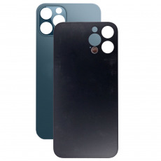 Задняя крышка для iPhone 12 Pro Max синий (cтандартный вырез под камеру) (с лого)