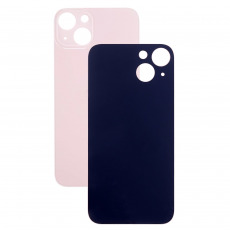 Задняя крышка для Apple iPhone 13 розовый (c увеличенным вырезом под камеру) (с лого)