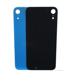 Задняя крышка для iPhone XR голубой (Ростест) (c увеличенным вырезом под камеру) (с лого)