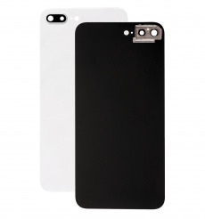 Задняя крышка + стекло камеры для Apple iPhone 8 Plus (белый) (Ростест) (с лого)