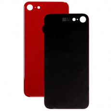 Задняя крышка для iPhone 8 красный (Ростест) (c увеличенным вырезом под камеру) (с лого)
