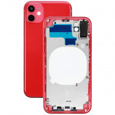 Средняя часть корпуса для Apple iPhone 11 (Ростест) (красный) (разбитая задняя крышка)