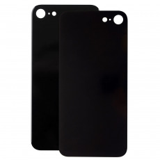 Задняя крышка для Apple iPhone 8 черный (Ростест) (c увеличенным вырезом под камеру) (с лого)