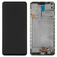 Дисплей для Samsung SM-A217F Galaxy A21s в рамке тачскрин черный OEM