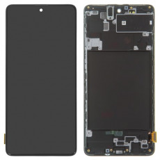 Дисплей для Samsung SM-A715F Galaxy A71 в рамке тачскрин черный OEM