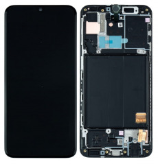 Дисплей для Samsung SM-A415F Galaxy A41 в рамке + тачскрин (черный) (оригинал LCD)