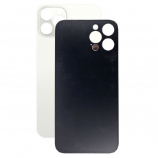 Задняя крышка для iPhone 12 Pro Max белый (cтандартный вырез под камеру) (с лого)