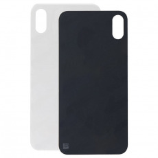 Задняя крышка для iPhone XS Max белый (Ростест) (c увеличенным вырезом под камеру) (с лого)