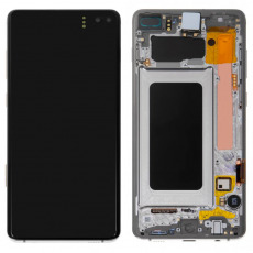 Дисплей для Samsung SM-G975F Galaxy S10 Plus тачскрин с рамкой керамический белый OEM