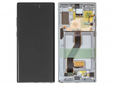 Дисплей для Samsung SM-N975F Galaxy Note 10 Plus в рамке + тачскрин (серебряный) (оригинал NEW)