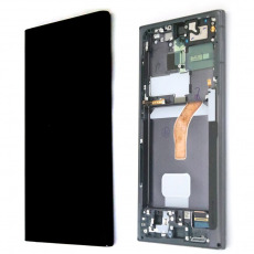 Дисплей для Samsung SM-S908 Galaxy S22 Ultra тачскрин с рамкой черный OEM