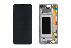 Дисплей для Samsung SM-G770F Galaxy S10 Lite в рамке тачскрин серебряный OEM