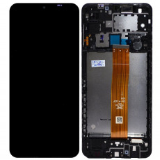 Дисплей для Samsung SM-A125F Galaxy A12 в рамке + тачскрин (черный) (оригинал Lcd)